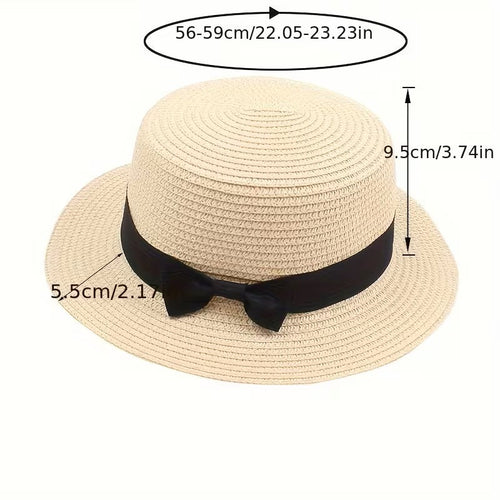 2pcs/Set Travel Raffia Tote Bag & Straw Hat - Fashion Woven Straw Hat Beach Bag Set