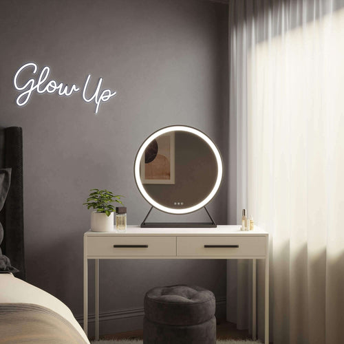 Grace Round Hollywood Mirror Black 60x67cm