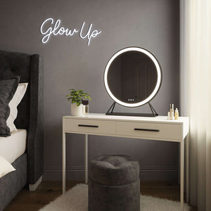 Grace Round Hollywood Mirror Black 60x67cm
