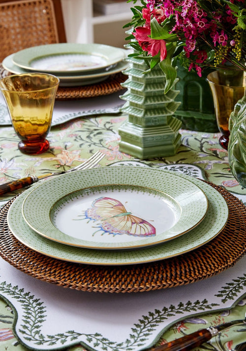 Green Apple Lace Dinner Plates - Set of 4