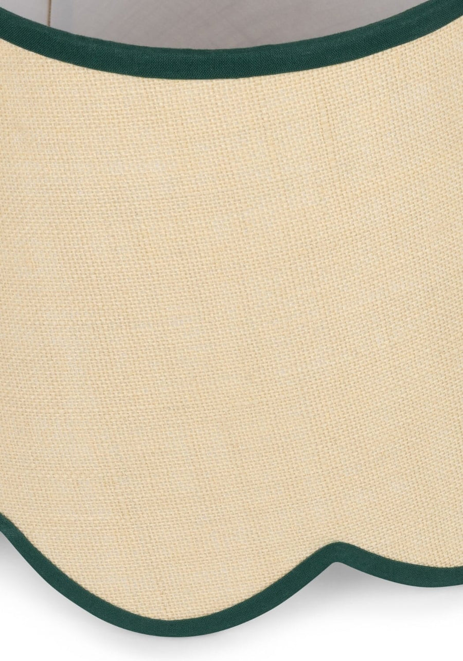 Green Petal Jute Scallop Lampshade