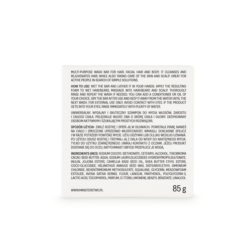 GREEN TEA: Washing Bar for body, hair & beard 85g
