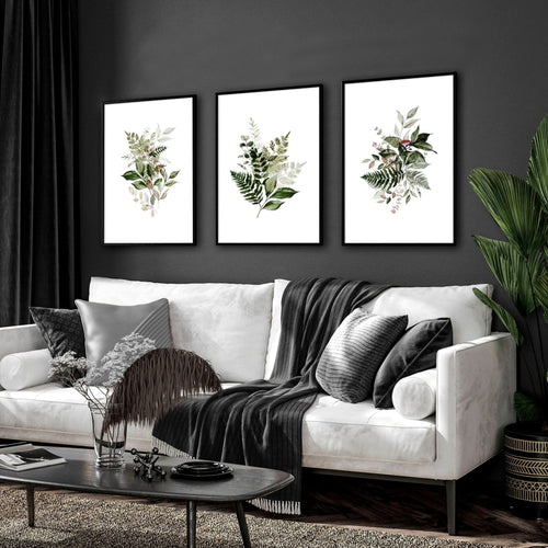 Greenery wall painting | set of 3 wall art prints