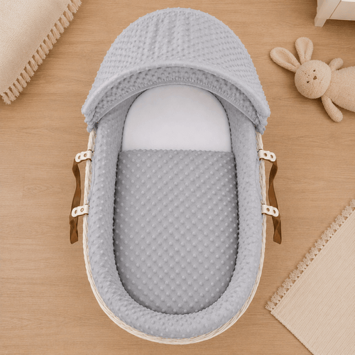 Grey Dimple Moses Basket Bedding Set (Basket Not Included!)