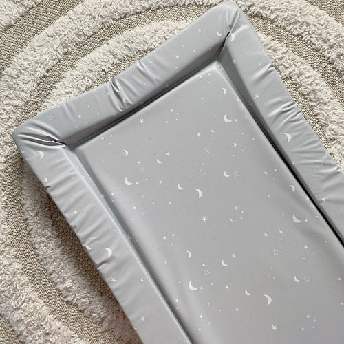 Standard Changing Mat - Grey-green moon and stars Print