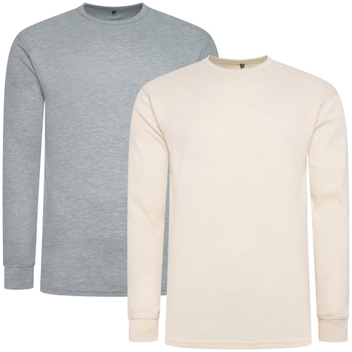 One Brand Crew Neck Waffle Knit T-Shirt