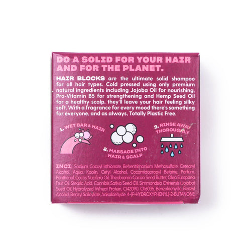 Hair Blocks Solid Shampoo Black Cherry - Plastic Free Vegan Shampoo Bars