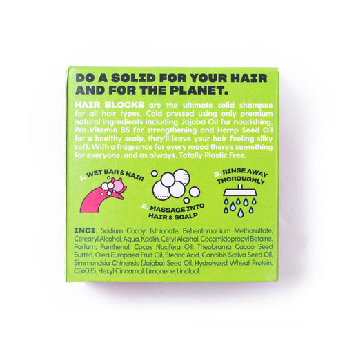 Hair Blocks Solid Shampoo Mint & Grapefruit - Plastic Free Vegan Shampoo Bars