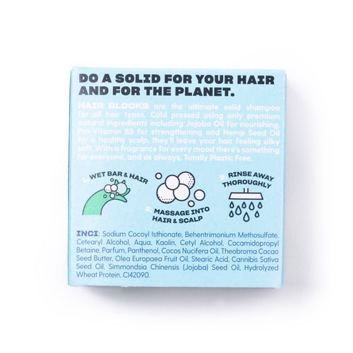 Hair Blocks Solid Shampoo Peppermint - Plastic Free Vegan Shampoo Bars