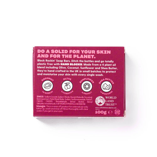 Hand Blocks Soap Black Cherry - Plastic Free Vegan Hand Soap Bars