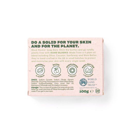 Hand Blocks Soap Lemon & Rosemary - Plastic Free Vegan Hand Soap Bars
