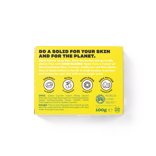 Hand Blocks Soap Lime & Sandawlwood - Plastic Free Vegan Hand Soap Bars