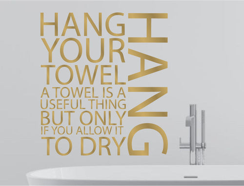 Hang Your Towel Word Wall Art Sticker