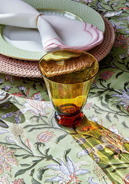 Harbour Island Round Rattan Charger Placemat Pink - Set of 4