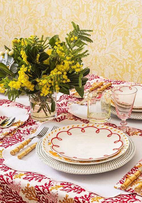 Harbour Island Round Rattan Charger Placemat White - Set of 4