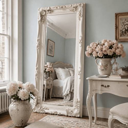 Charles Leaner Mirror in Cream  176cm x 90cm