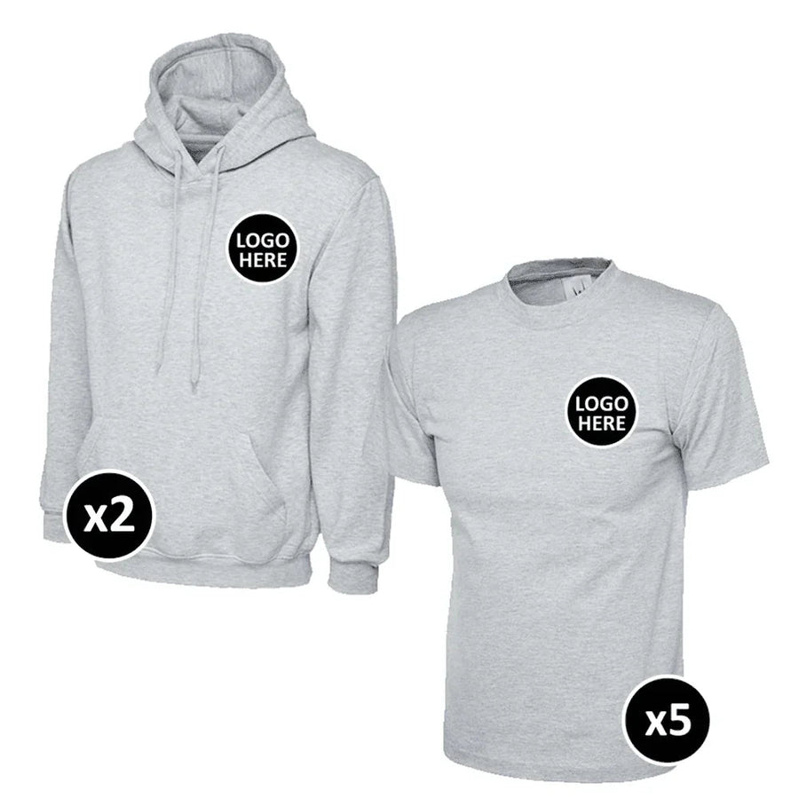 Uneek Hoodie & T-Shirts Bundle Inc Logo - 7 Items