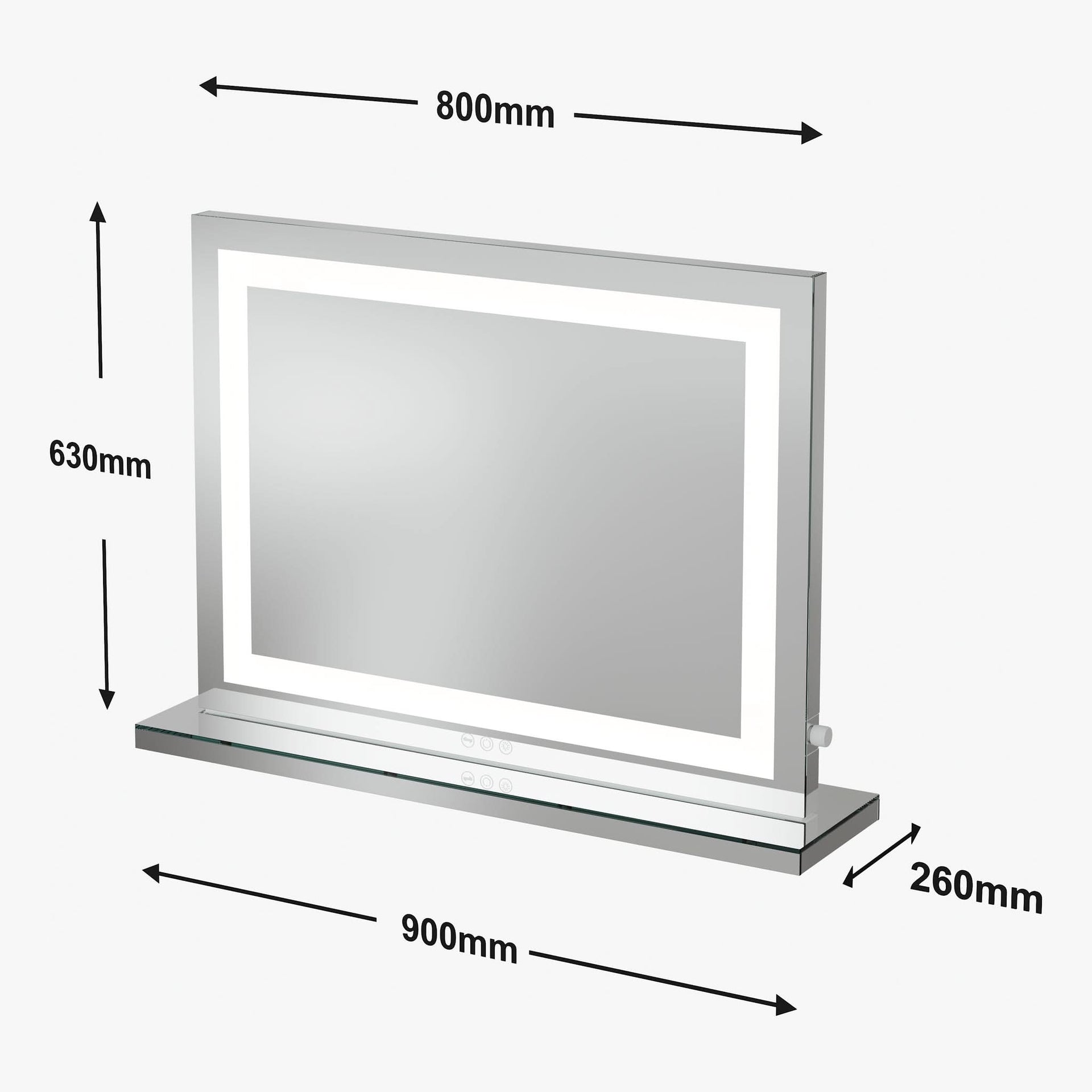 Hollywood Crystal Pro Mirror 80x60cm
