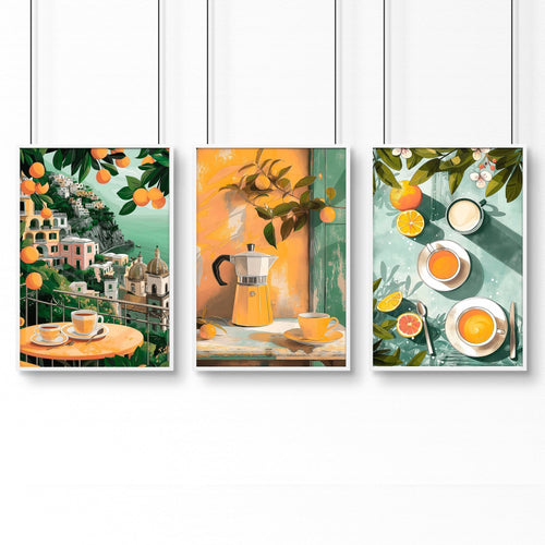 Home Decor Items For Kitchen | Set of 3 Italian Lifestyle Wall art Prints