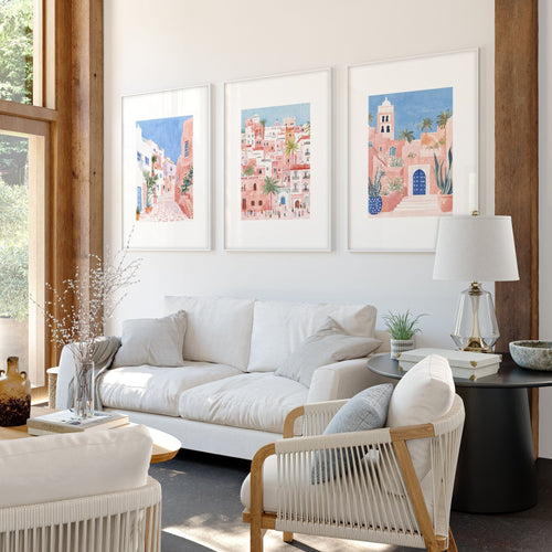 Home Decor Living Room Pictures | Set of 3 Beach Decor Wall art Prints