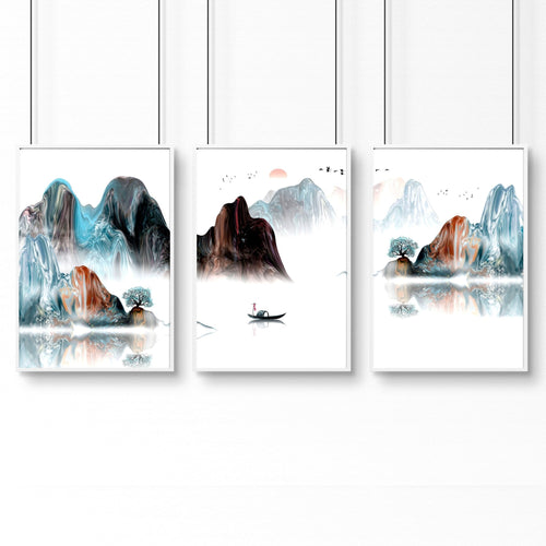Landscape art | set of 3 wall art prints for office