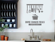 Home Cooked Meals Served Daily Kitchen Quote Wall Sticker
