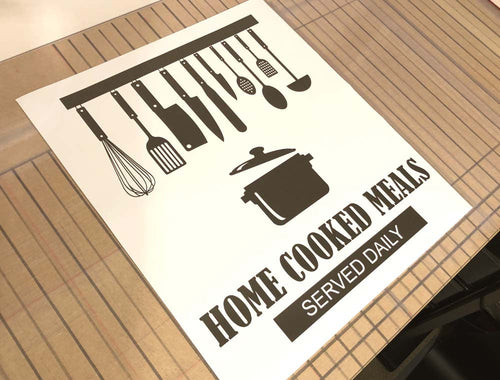 Home Cooked Meals Served Daily Kitchen Quote Wall Sticker