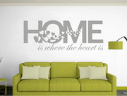 Home Is Where the Heart Is Wall Art Sticker – Family Quote Vinyl Decal