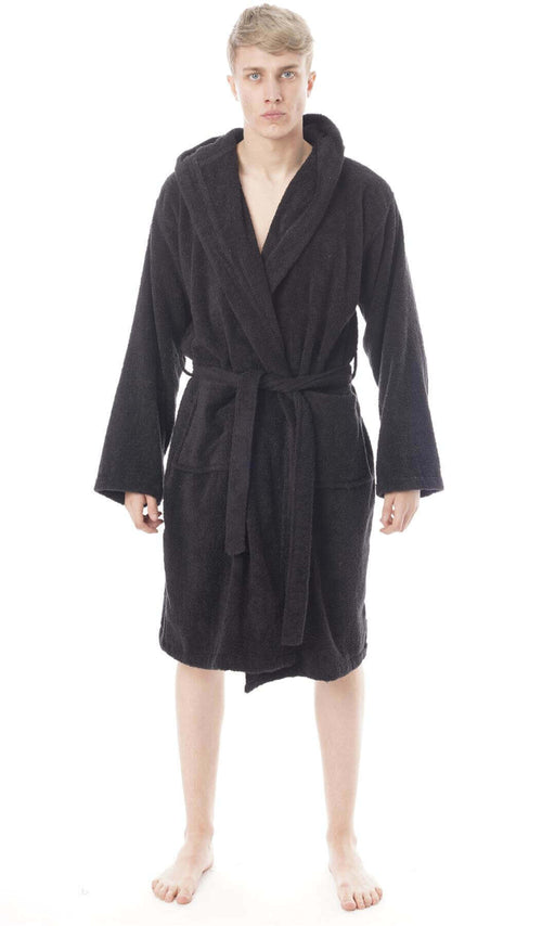 Toro Rocco Men's Hooded Bathrobe Super Soft Terry Towelling Ultra Absorbing Long Pile