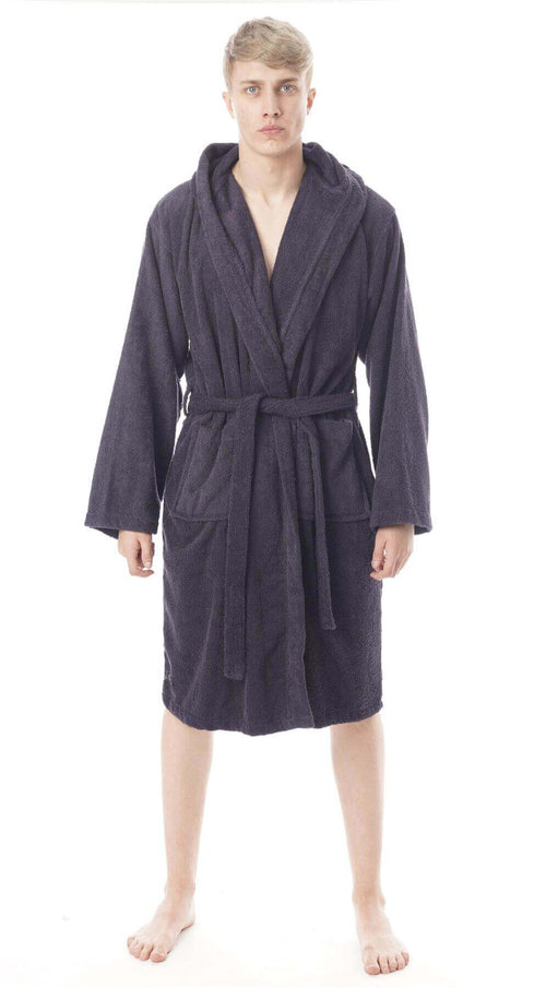 Toro Rocco Men's Hooded Bathrobe Super Soft Terry Towelling Ultra Absorbing Long Pile