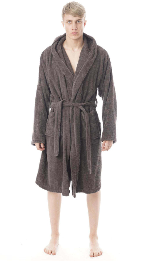 Toro Rocco Men's Hooded Bathrobe Super Soft Terry Towelling Ultra Absorbing Long Pile