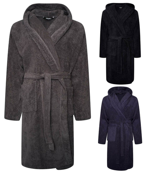 Toro Rocco Men's Hooded Bathrobe Super Soft Terry Towelling Ultra Absorbing Long Pile