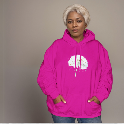 Cotton Hoodie with Dandelion Print