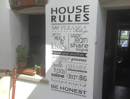 House Rules Wall Art Sticker