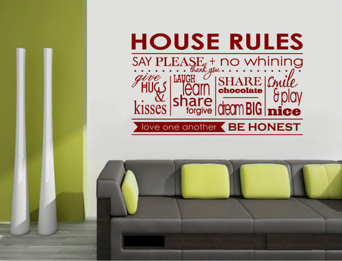 House Rules Vinyl Wall Sticker