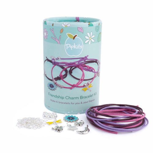 Friendship Bracelet Kit Kids Pipkits, Cord Bracelet Charm, DIY Kits for Kids, Gifts for Girls, Childs Gift, Make your Own Kit Holiday Crafts