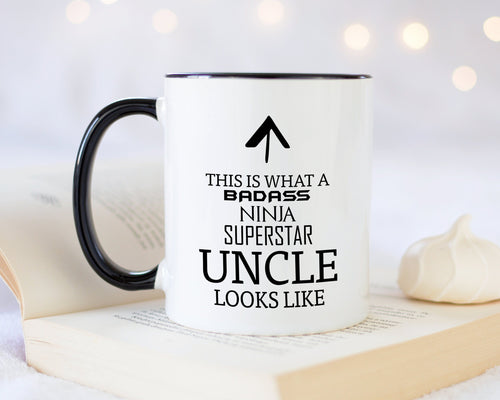 This Is What A Badass Uncle Looks Like 11oz Coffee Mug Tea Gift Idea For Godfather Close Family Friend From Niece Nephew MG0692