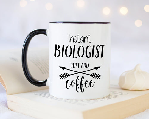 Instant Biologist Just Add Coffee 11oz Coffee Mug Tea Gift Idea For Marine Biology Lab Assistant Genetics Scientist Science MG0344