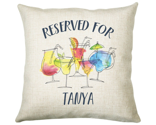 Personalised Cocktail Glass Reserved For Cushion Gift Printed Name Design Cushion Throw Pillow Gift For Him Her Christmas Gift CS339