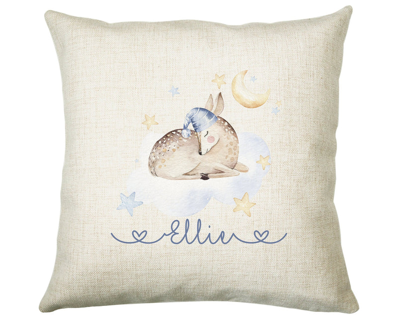 Personalised Moon Deer Cushion Magical Gift Printed Name Design New Baby Gift - Pillow Gift Girls Bedroom Decor For Birthday Gift CS381