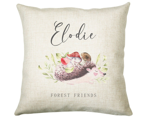 Personalised Hedgehog Cushion Gift Printed Name Design - Pillow Gift For Girls Boys Nursery Bedroom Decor Birthday Gift CS279