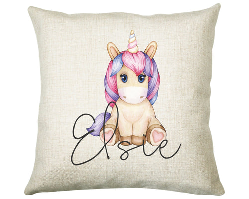 Personalised Unicorn Cushion Gift Printed Name Design - Cushion Throw Pillow Gift For Girls Nursery Bedroom Birthday Christmas Gift CS037