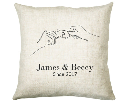 Personalised Valentines Couples Cushion Gift - Puzzle Piece Cushion Throw Pillow Gift For Him Her Boyfriend Girlfriend Gift CS119