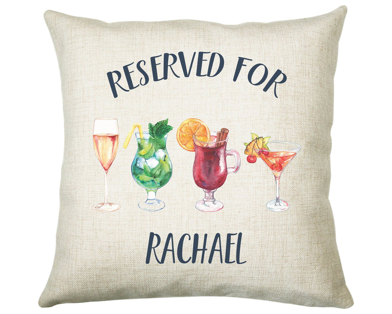Personalised Cocktail Glass Reserved For Cushion Gift Printed Name Design Cushion Throw Pillow Gift For Him Her Christmas Gift CS338