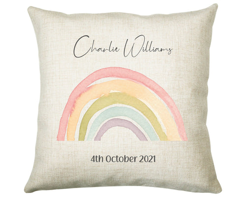 Personalised Rainbow Cushion Magical Gift Printed Name Design New Baby Gift - Pillow Gift Girls Bedroom Decor For Birthday Gift CS322