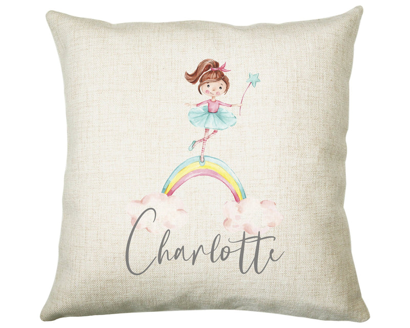 Personalised Fairy Rainbow Cushion Gift Printed Name Design - Pillow Gift For Girls Boys Nursery Bedroom Decor Gift CS246