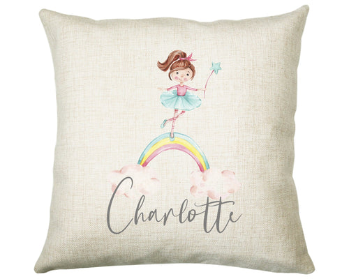 Personalised Fairy Rainbow Cushion Gift Printed Name Design - Pillow Gift For Girls Boys Nursery Bedroom Decor Gift CS246