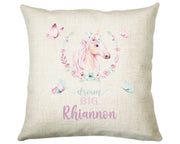 Personalised Unicorn Butterfly Cushion Magical Gift Printed Name Design - Pillow Gift For Girls Bedroom Decor For Her Birthday Gift CS263