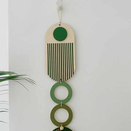 Green Modern Wall Art - Wood Wall Hanging - Mid Century Wall Decor