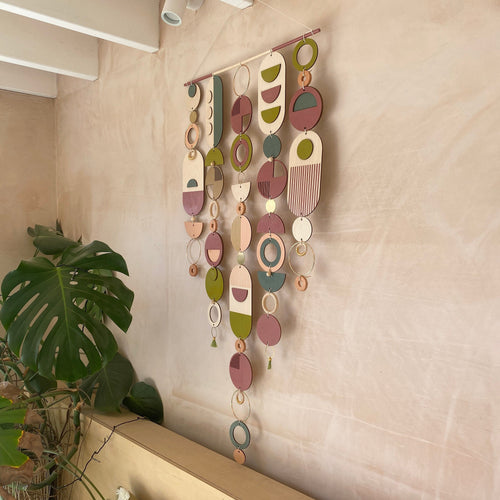 Eccentric Wall Art - Geometric Artwork - Minimal Home Decor - Bohemian Wall Art - Large Centre Piece Art - Big Wall Tapestry - Lime Art Deco